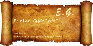 Eizler Győző névjegykártya